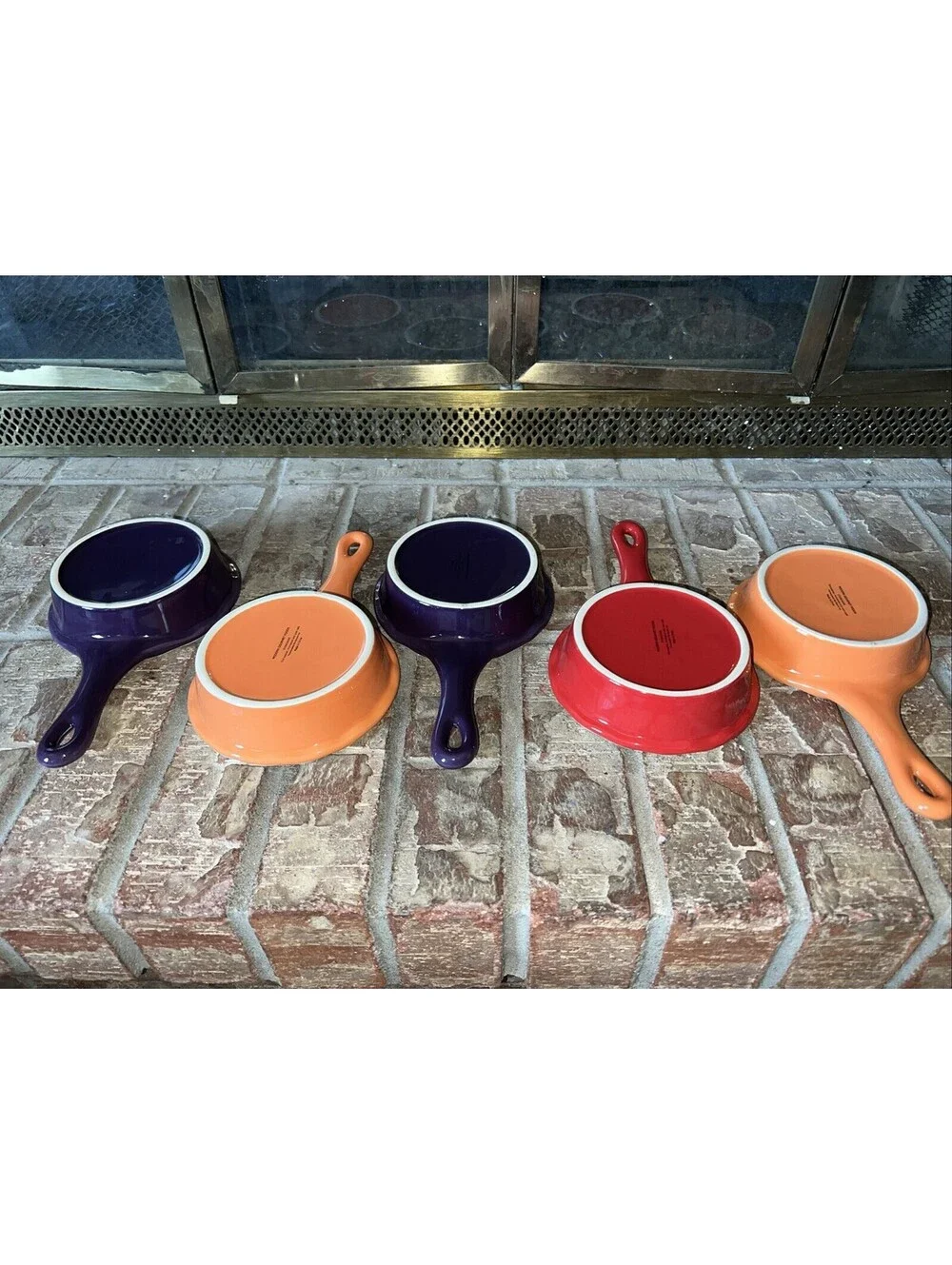 Set Of 5 Small Stoneware 5” Skillets